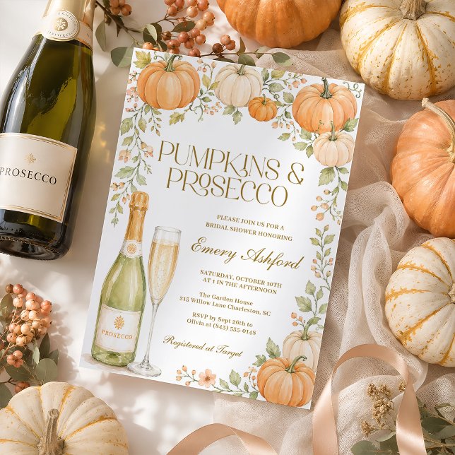 Convites Chá de Noiva de Outono com Abóboras e Prosecco (Criador carregado)