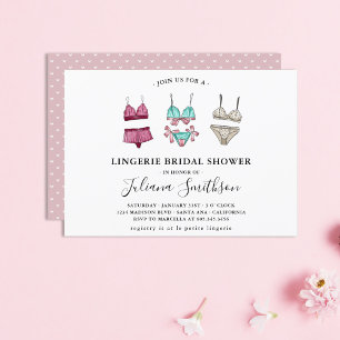 Convites Chá de Noiva de Roupa Íntima