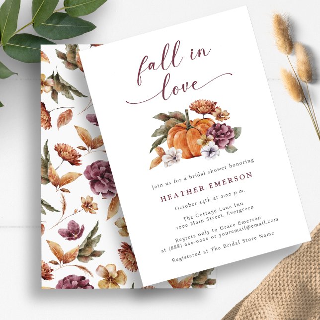 Convites Chá de Noiva do Abóbora (Pumpkin Fall In Love Bridal Shower Invitation by Painted Paperie)