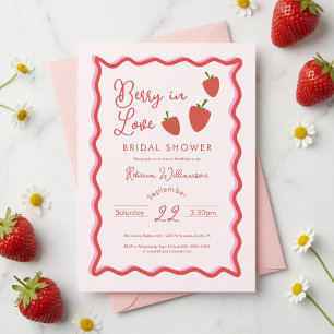 Convites Chá de Noiva Doce Morango Vermelho Amor Morango