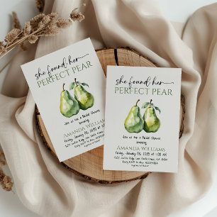 Convites Chá de Noiva Elegante com Vegetação Perfeita Pera