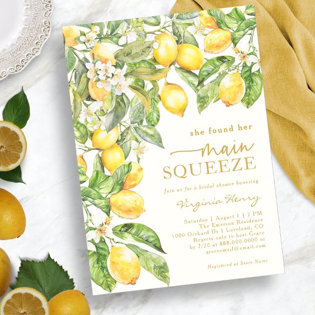 Convites Chá de Noiva Elegante de Limão (Elegant Lemon Bridal Shower Invitation by Painted Paperie
)