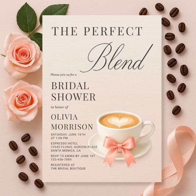 Convites Chá de Noiva Elegante O Café Perfeito (Criador carregado)