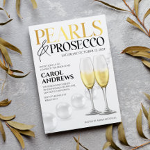 Chá de Noiva Elegante Pérolas e Prosecco em Ouro B