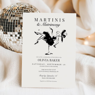 Convites Chá de Noiva Elegantes Martinis e Matrimônio