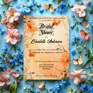 Convites Chá de Noiva em Rosa e Dourado com Acentos de Rend