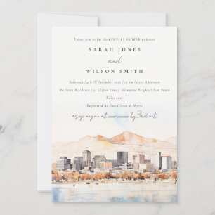 Convites Chá de Noiva em Salt Lake City Utah Aquarela