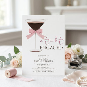 Convites Chá de Noiva Engajada Martini Rosa Arco Tini Bit