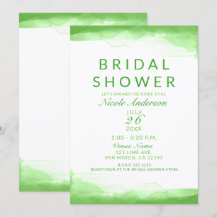 Convites Chá de Noiva Esmeralda Aquarela Chic