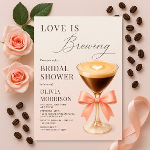 Convites Chá de Noiva Espresso Martini Love is Brewing