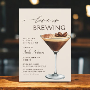Convites Chá de Noiva Espresso Martini Love is Brewing