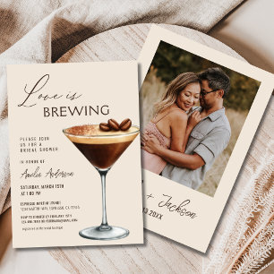 Convites Chá de Noiva Espresso Martini 'O Amor Está Cozinha