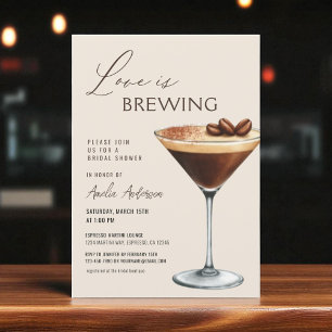 Convites Chá de Noiva Espresso Martini: O Amor Está Cozinha