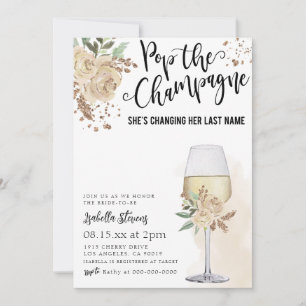 Convites Chá de Noiva Estouro de Champanhe