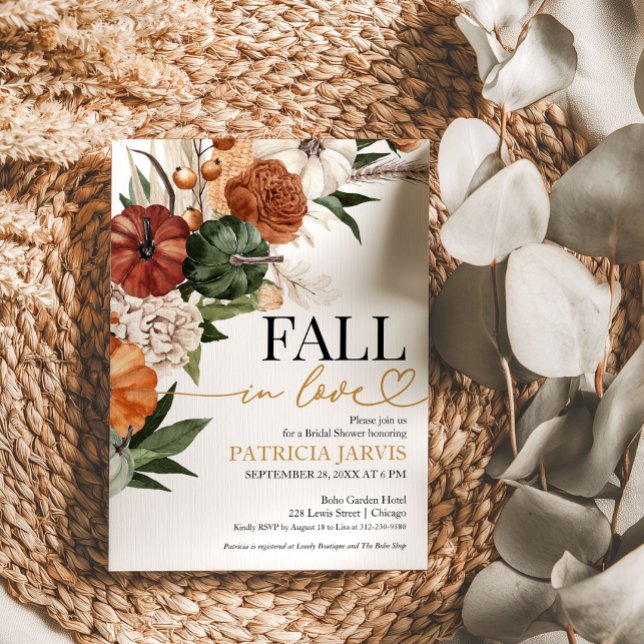 Convites Chá de Noiva Fall In Love  (Criador carregado)