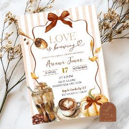 Convites Chá de Noiva Fall Pumpkin Coffee Love is Brewing