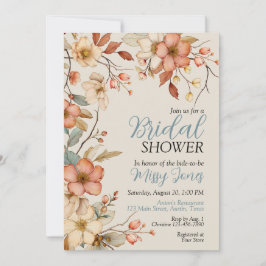Convites Chá de Noiva Floral Boho