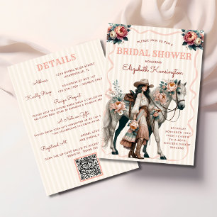 Convites Chá de Noiva Floral Boho Cowgirl Ocidental