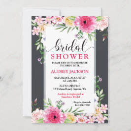 Convites Chá de Noiva Floral Bonito e Brilhante