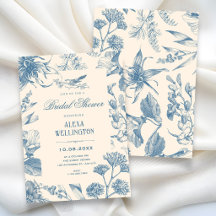 Chá de noiva floral botânico Chinoiserie vintage