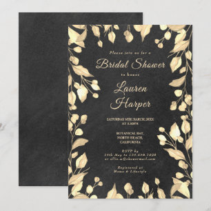 Convites Chá de Noiva Floral Creme Lousa