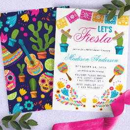 Convites Chá de Noiva Floral de Cacto Fiesta Mexicana