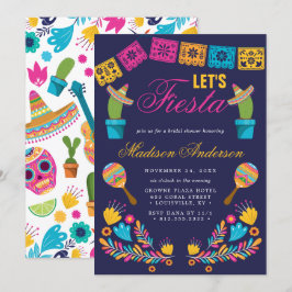 Convites Chá de Noiva Floral de Cacto Fiesta Mexicana