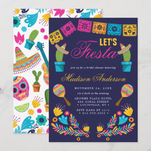 Convites Chá de Noiva Floral de Cacto Fiesta Mexicana