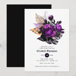 Convites Chá de Noiva Floral de Halloween