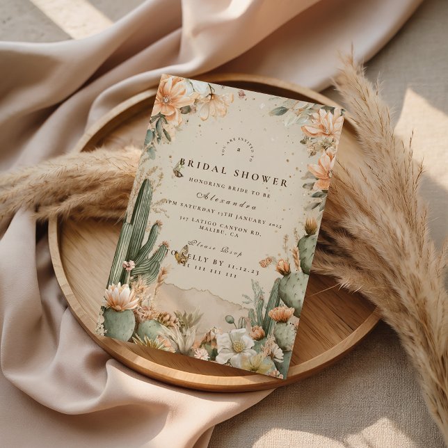 Convites Chá de Noiva Floral do Deserto de Outono (Criador carregado)