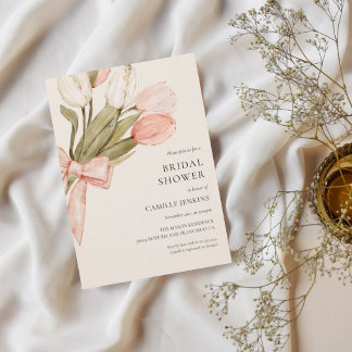 Convites Chá de Noiva Floral em Aquarela Romântica