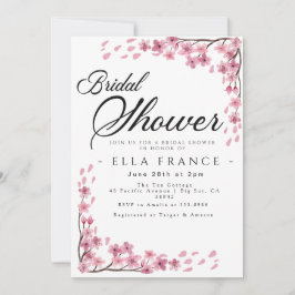 Convites Chá de Noiva Floral em Aquarela Rosa Bege