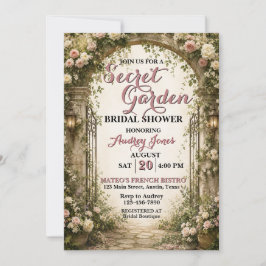 Convites Chá de Noiva Floral Jardim Secreto Elegante