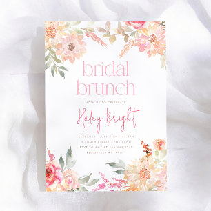 Convites Chá de Noiva Floral Rosa Brunch