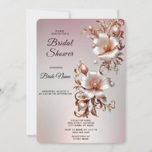 Convites Chá de Noiva Floral Rosa Decorativo