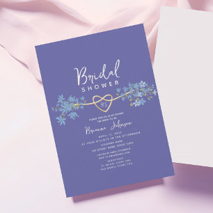 Convites Chá de Noiva Floral Roxo Elegante