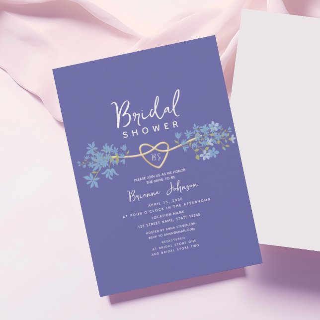 Convites Chá de Noiva Floral Roxo Elegante (Criador carregado)