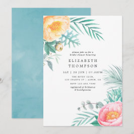 Convites Chá de Noiva Floral Tropical de Verão