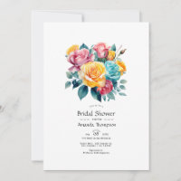 Chá de Noiva Floral Turquesa, Amarelo e Rosa