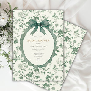 Convites Chá de Noiva Floral Verde Vintage