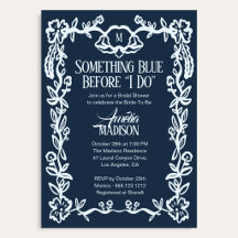 Chá de Noiva Floral Vintage Azul