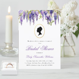 Convites Chá de Noiva Floral Vintage Regência Wisteria