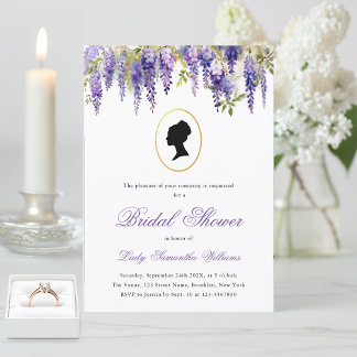 Convites Chá de Noiva Floral Vintage Regência Wisteria