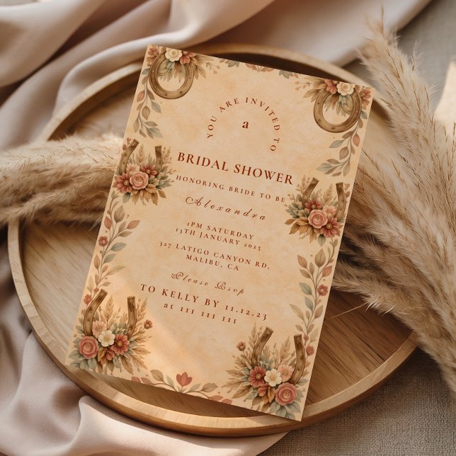 Convites Chá de Noiva Floral Western Rústico (Criador carregado)