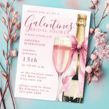 Chá de Noiva Galentines em Aquarela com Champanhe