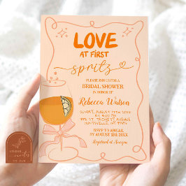 Convites Chá de Noiva Hand drawn Love at First Spritz