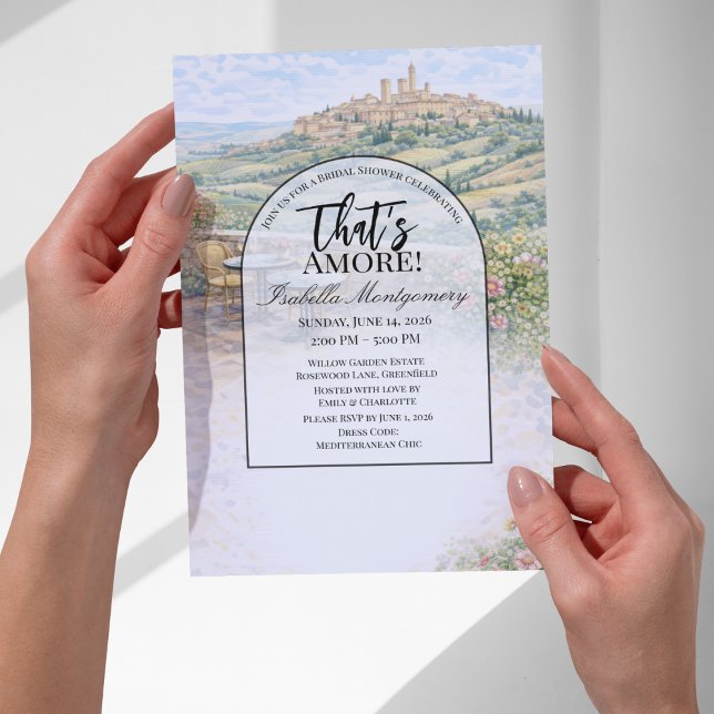 Convites Chá de Noiva Italiano da Toscana That’s Amore (Italian Tuscany That’s Amore Bridal Shower Invitations
)
