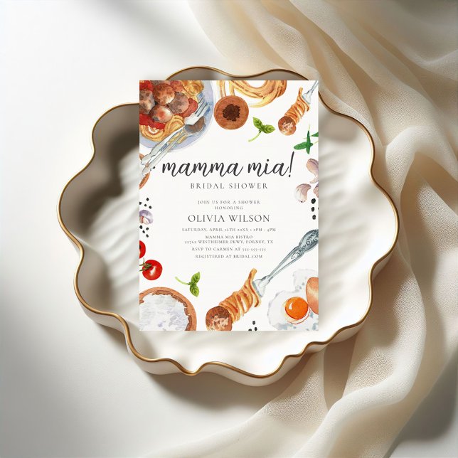 Convites Chá de Noiva Italiano Mamma Mia (Criador carregado)