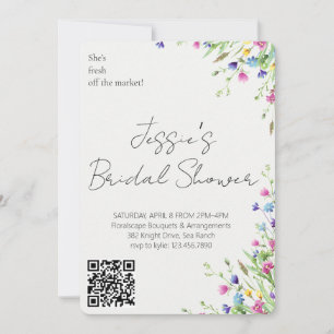 Convites Chá de Noiva Jardim de Flores em Aquarela