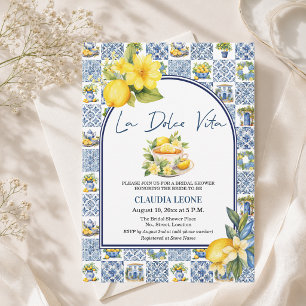 Convites Chá de Noiva La Dolce Vita Azulejos Italianos